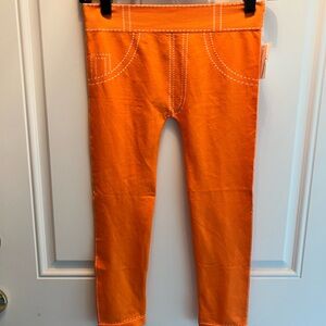 Orange Leggings With White Trim (NWT)